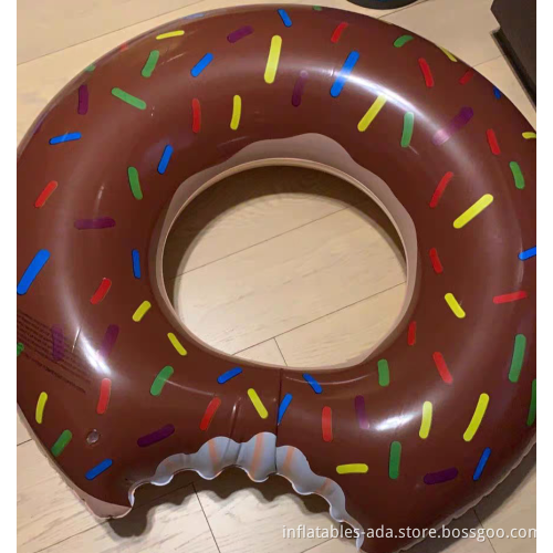 Pink and Brown donuts thickened with environmentally friendly PVC material adult children inflatable water swimming rings